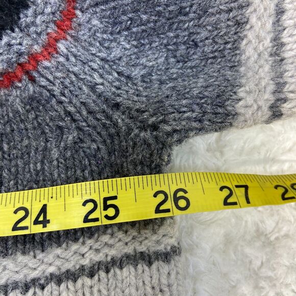 The Territory Ahead Men's XL Wool Blend Black Cream Striped 1/4 Zip Knit Sweater - Picture 5 of 6